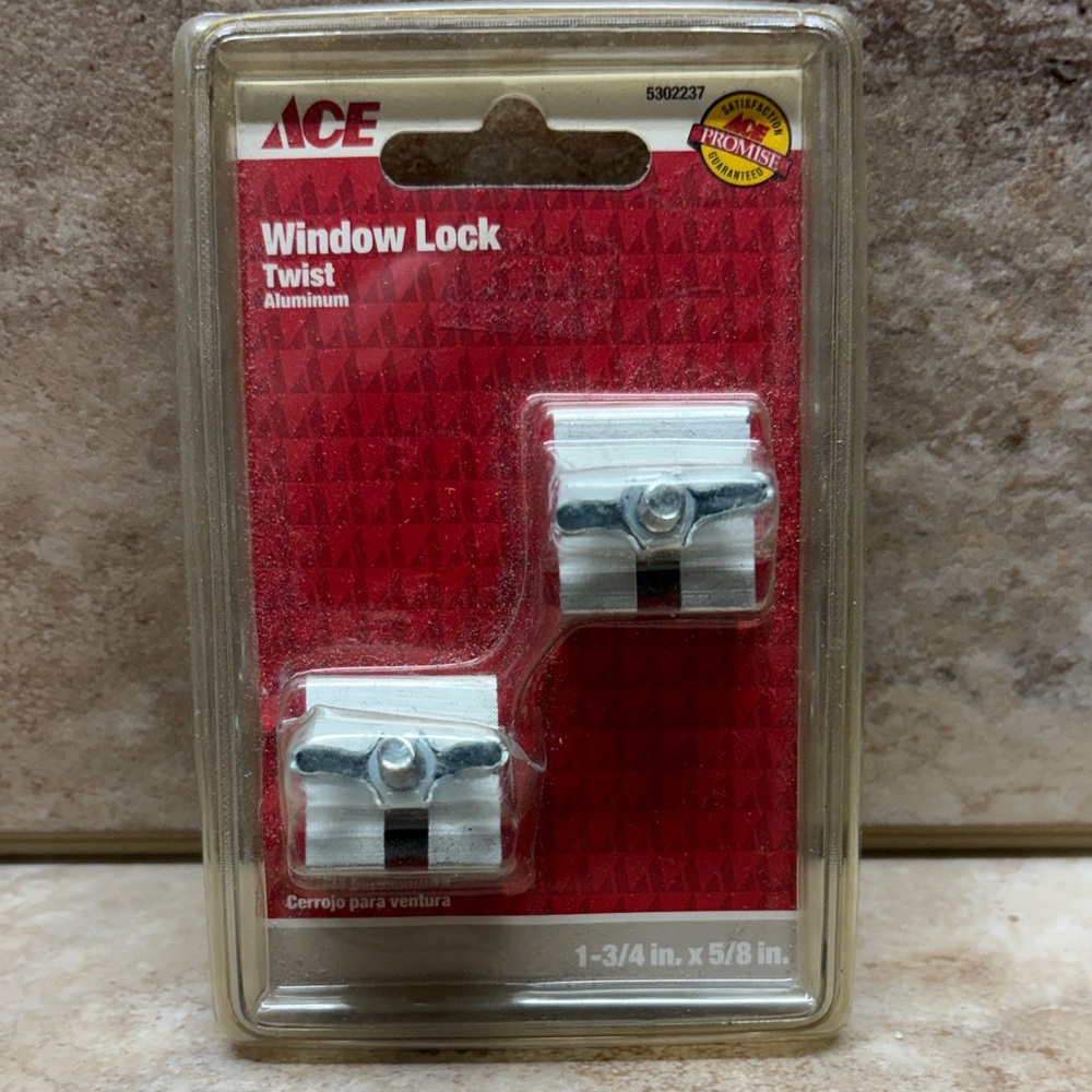 Aluminum Window Lock - Silver 1-3/4”x5/8”